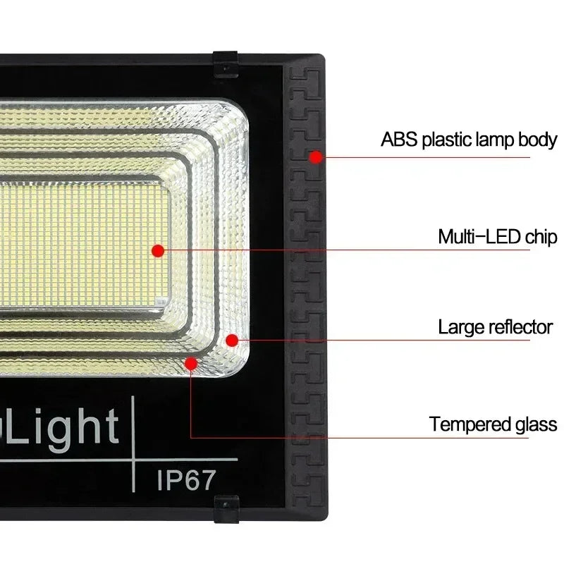 Foco LED Solar de Exterior 30W con Control Remoto e Impermeable