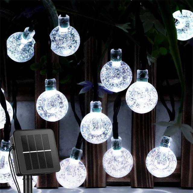 Guirnalda de Luces Solares LED Impermeables para Exterior