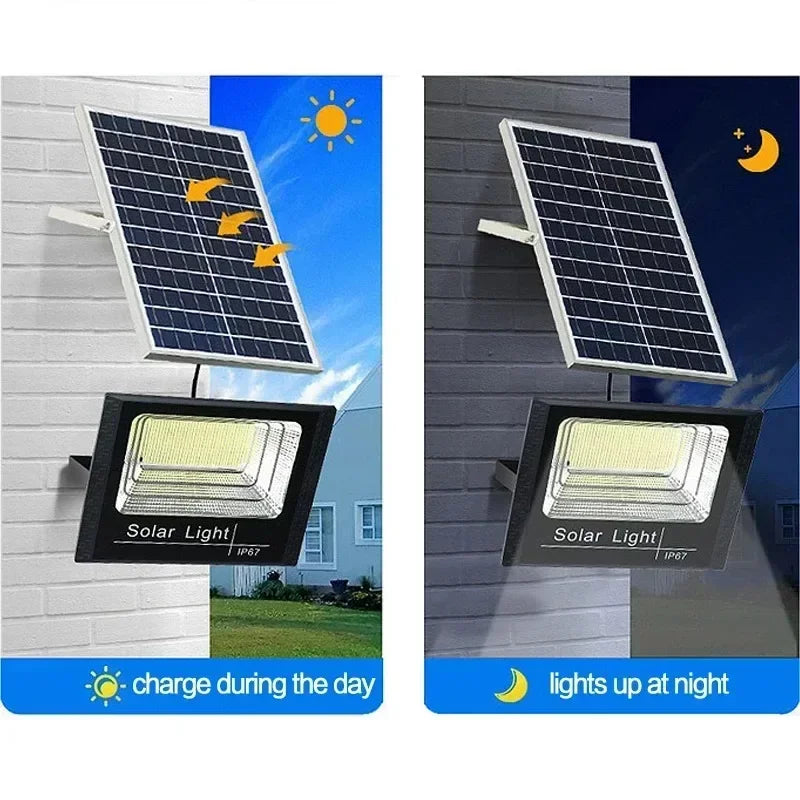 Foco LED Solar de Exterior 30W con Control Remoto e Impermeable