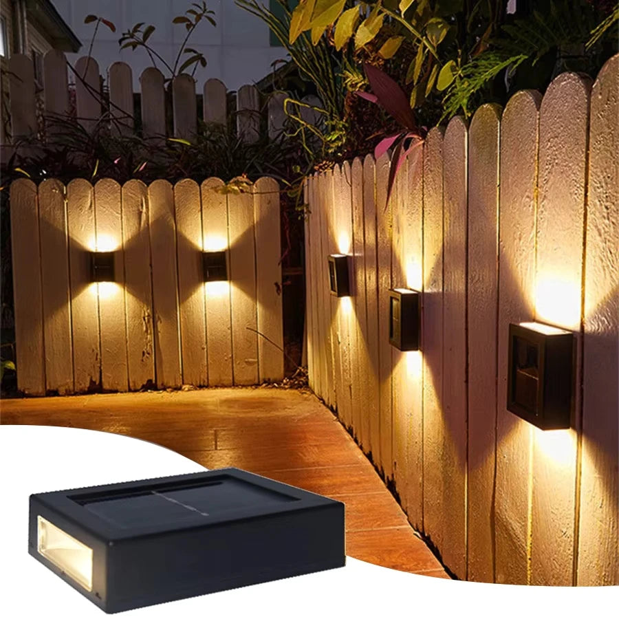Lámpara Solar LED de Pared para Exterior con Doble Haz de Luz Impermeable