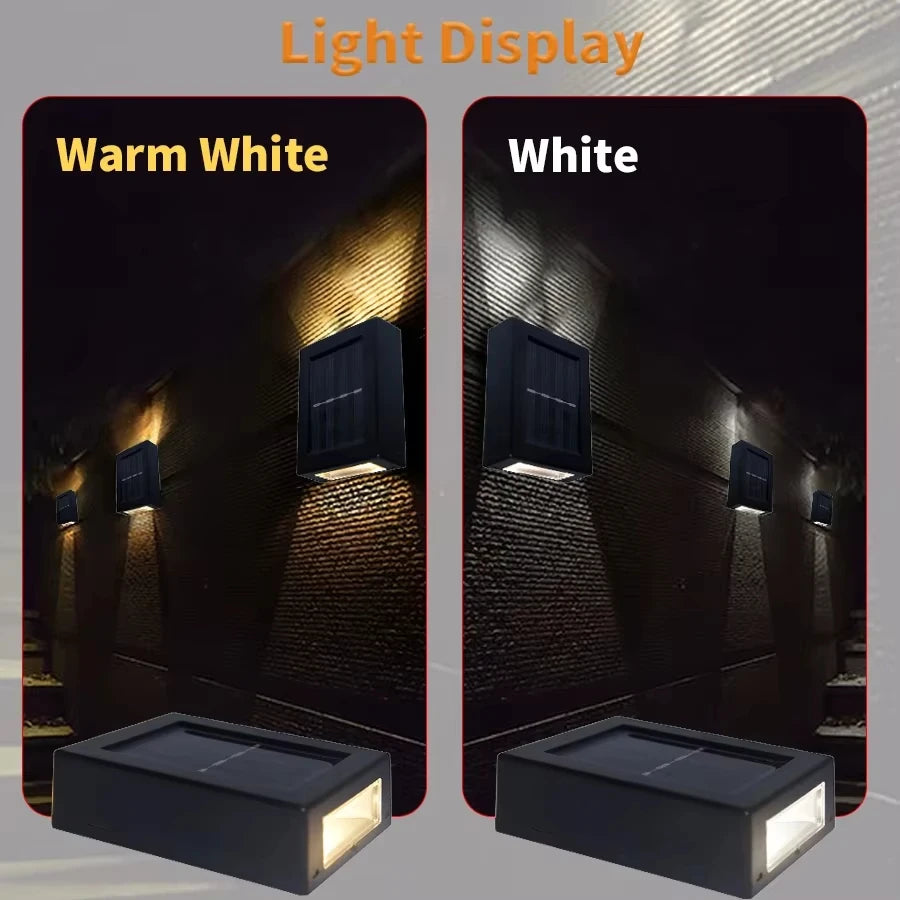 Lámpara Solar LED de Pared para Exterior con Doble Haz de Luz Impermeable