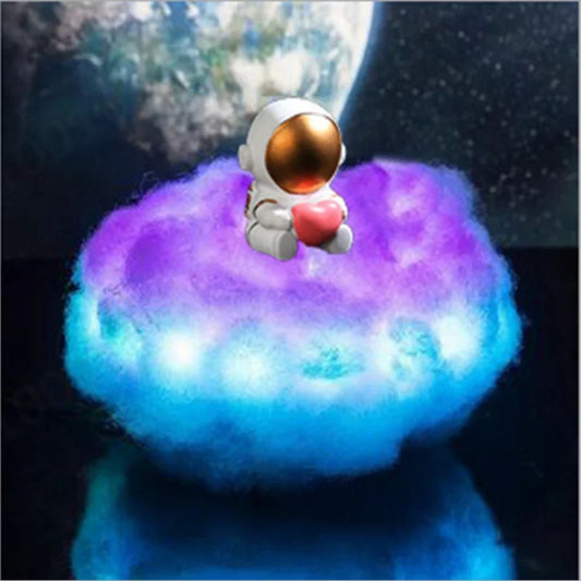 Lámpara LED de Noche "Astronauta en la Nube" con Control Remoto y 12 Colores