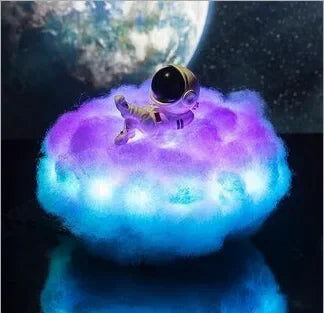 Lámpara LED de Noche "Astronauta en la Nube" con Control Remoto y 12 Colores
