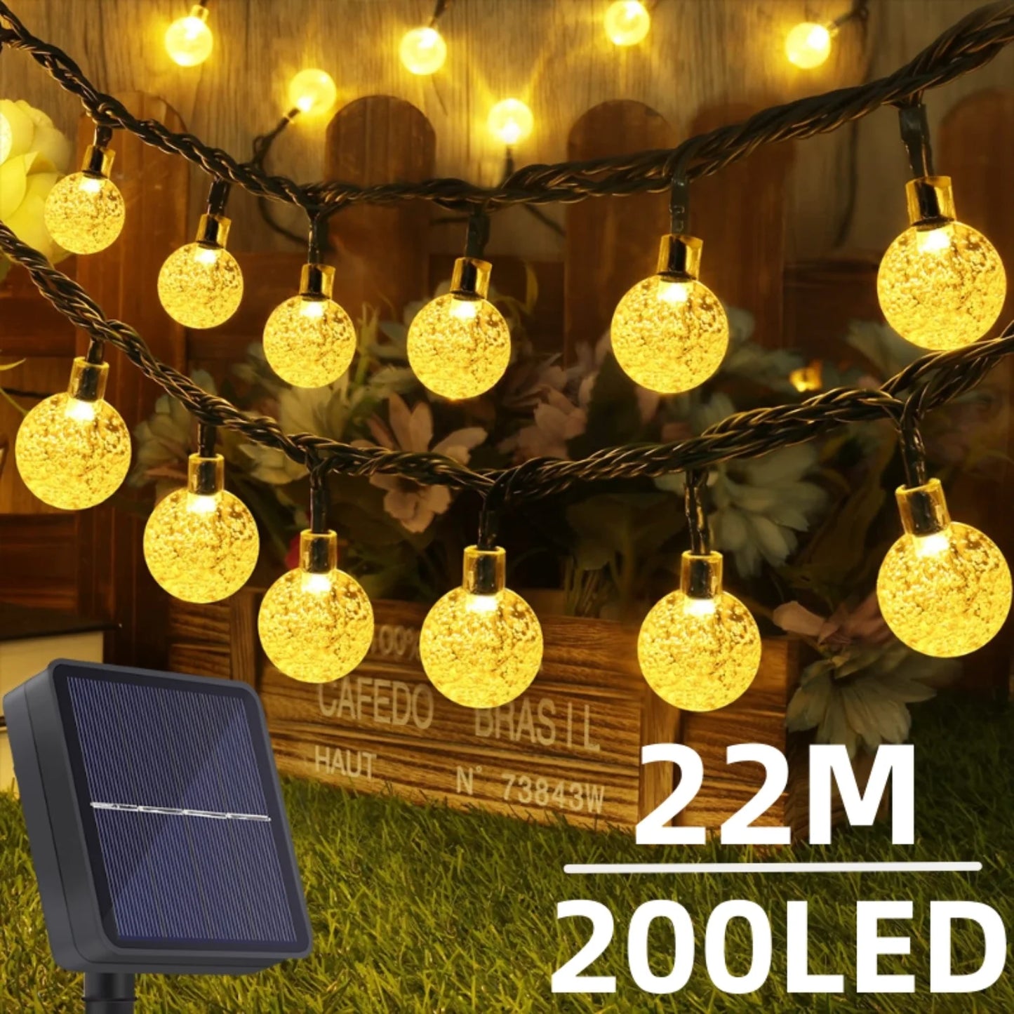 Guirnalda de Luces Solares LED Impermeables para Exterior⁠