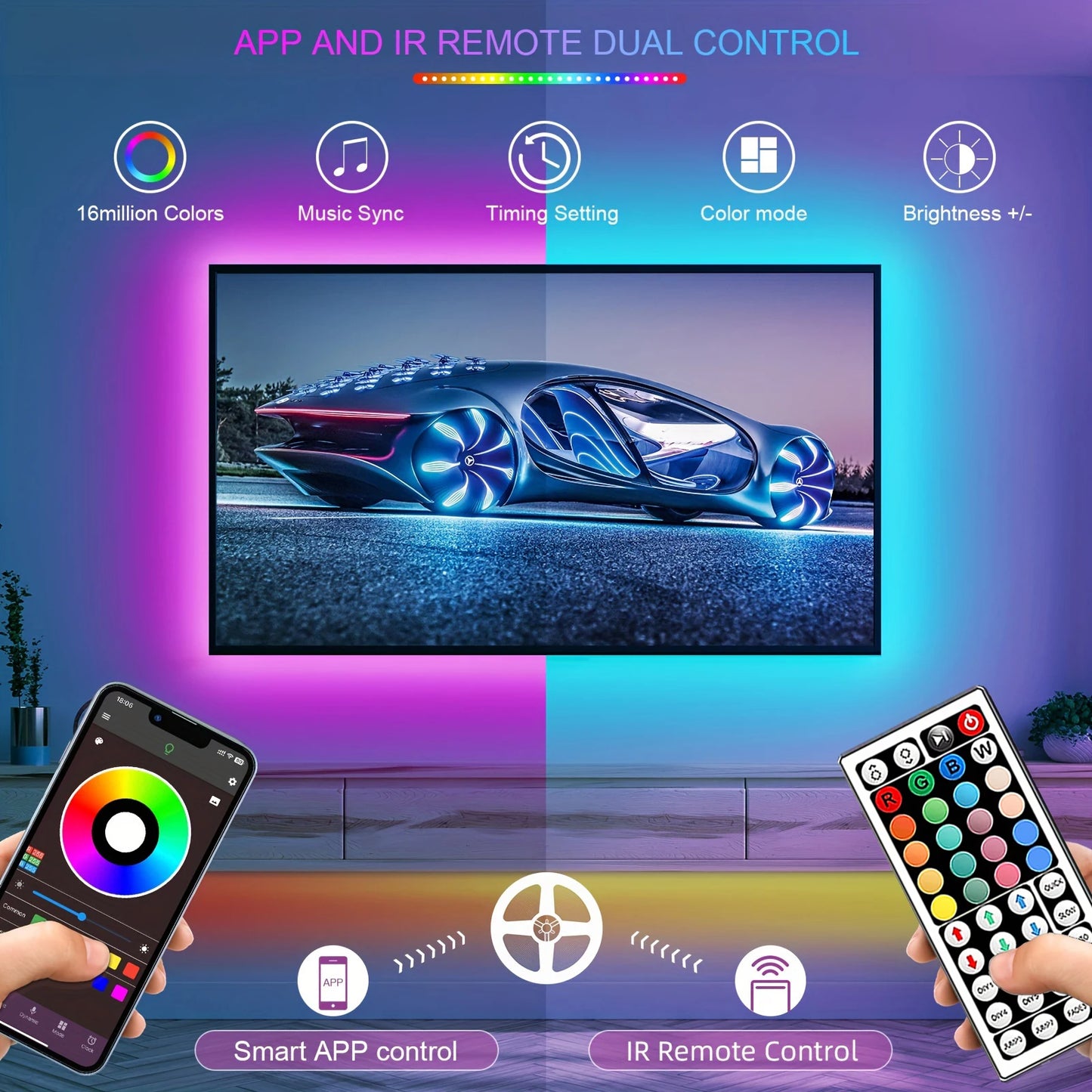 Tira LED Inteligente RGB con Control por App y Múltiples Medidas