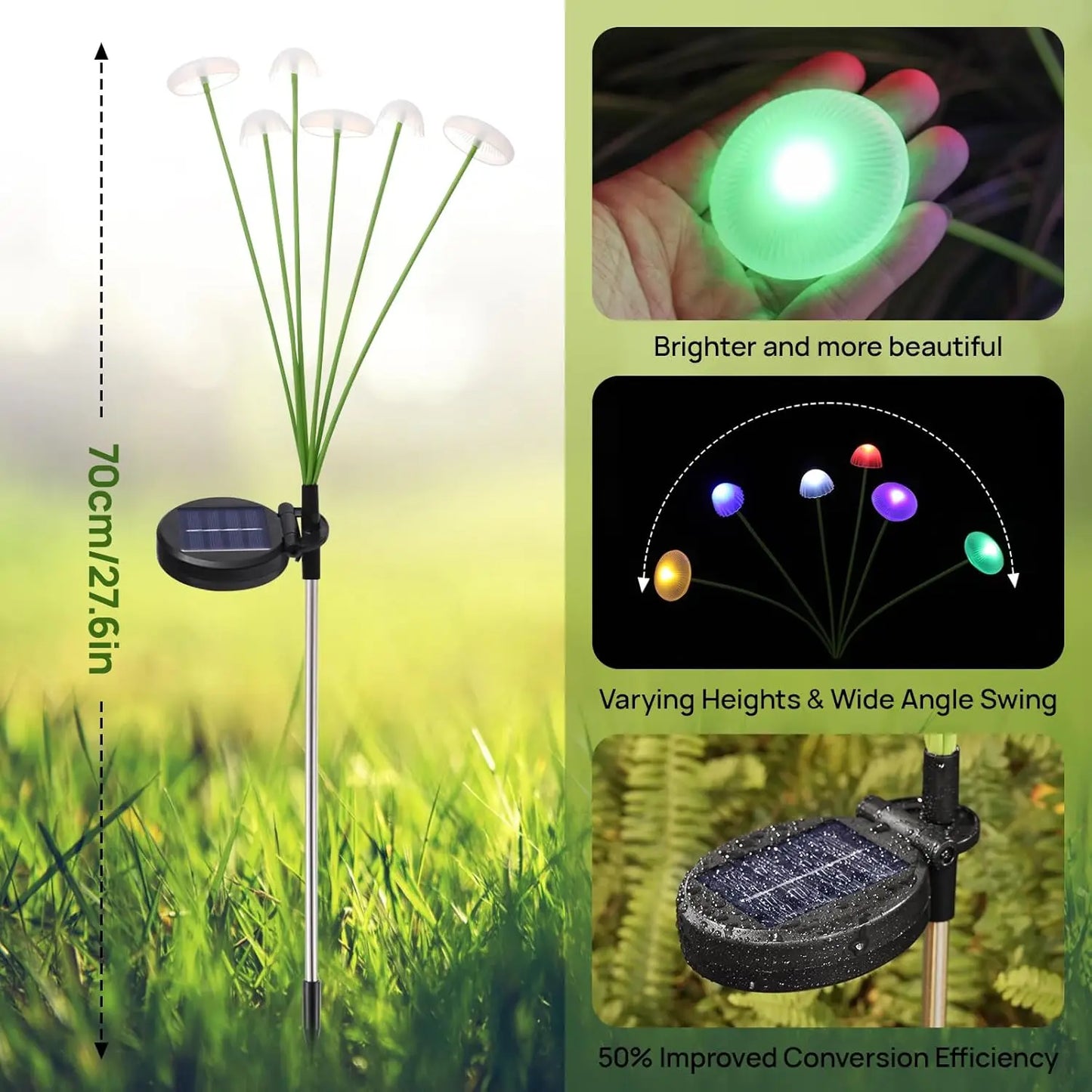 Luces Solares LED en Forma de Seta para Jardín Impermeables
