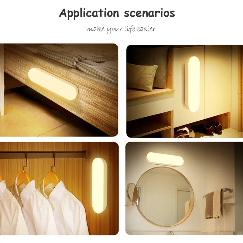 Lámpara LED Inalámbrica Magnética con Sensor de Movimiento y Recargable por USB
