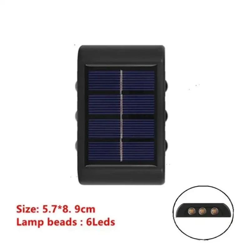 Lámpara Solar LED de Pared para Exterior con Doble Haz de Luz Impermeable