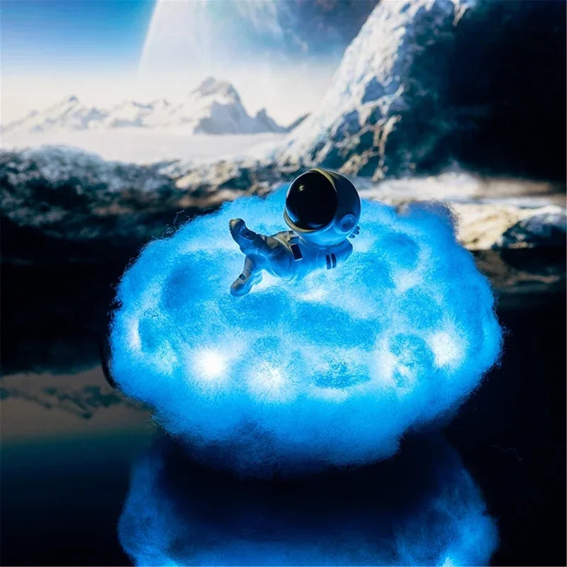 Lámpara LED de Noche "Astronauta en la Nube" con Control Remoto y 12 Colores