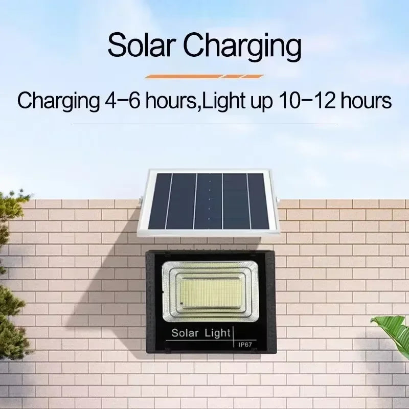 Foco LED Solar de Exterior 30W con Control Remoto e Impermeable