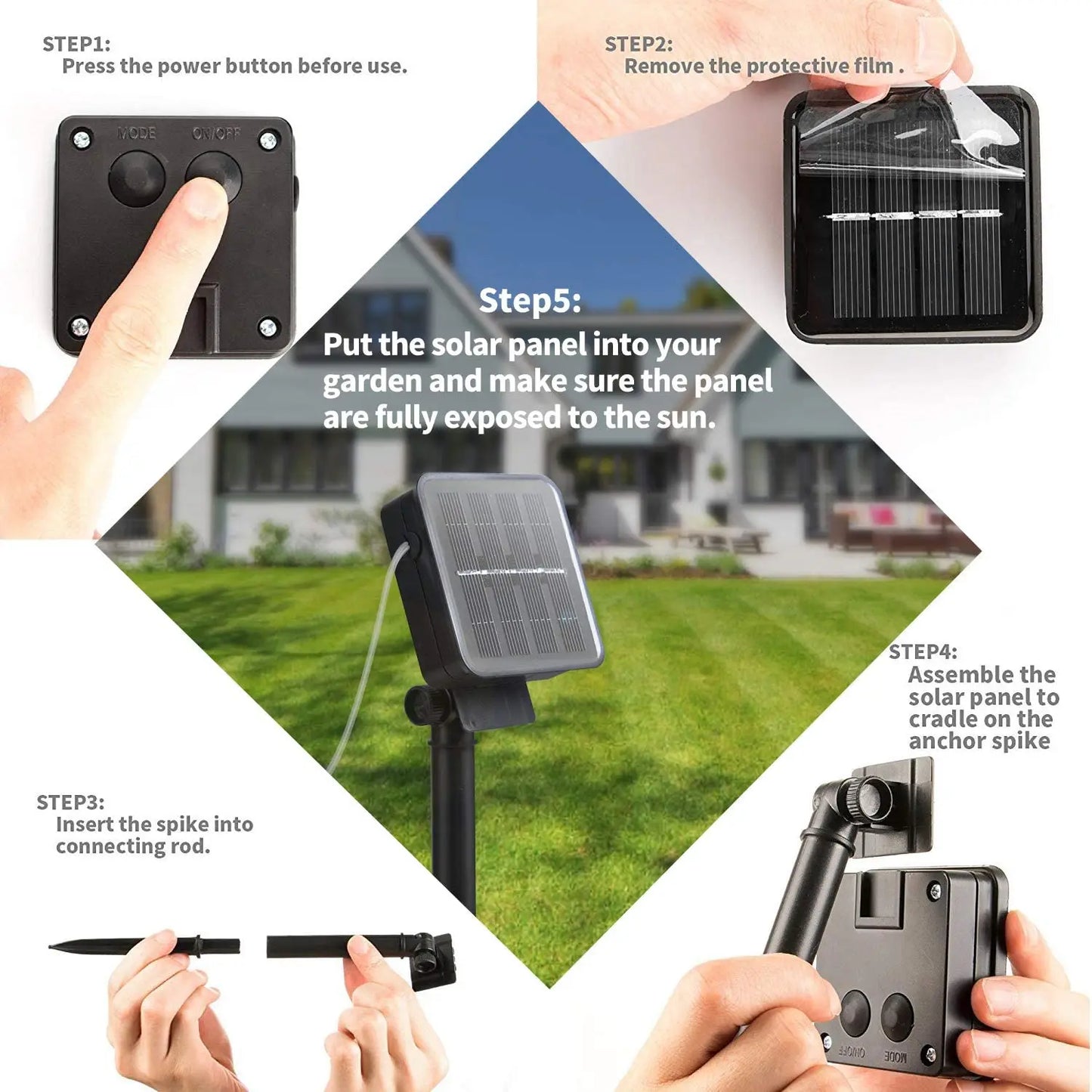 Guirnalda de Luces Solares LED Impermeables para Exterior⁠