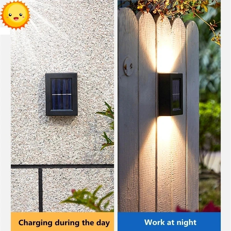 Lámpara Solar LED de Pared para Exterior con Doble Haz de Luz Impermeable