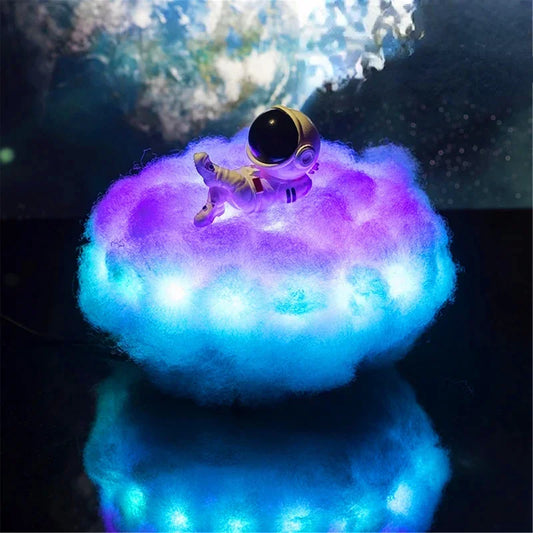 Lámpara LED de Noche "Astronauta en la Nube" con Control Remoto y 12 Colores