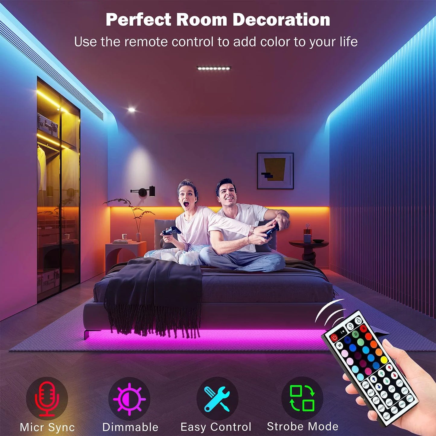 Tira LED Inteligente RGB con Control por App y Múltiples Medidas