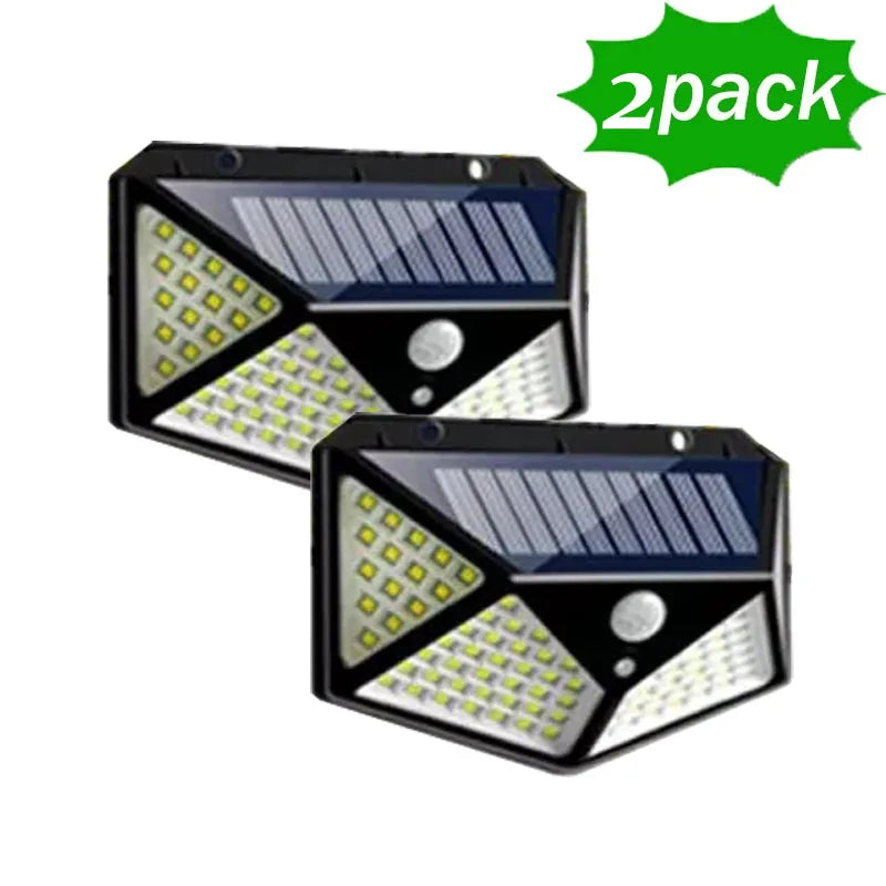 Lámpara Solar de Pared con 100 LEDs, Sensor de Movimiento y 3 Modos