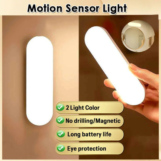 Lámpara LED Inalámbrica Magnética con Sensor de Movimiento y Recargable por USB