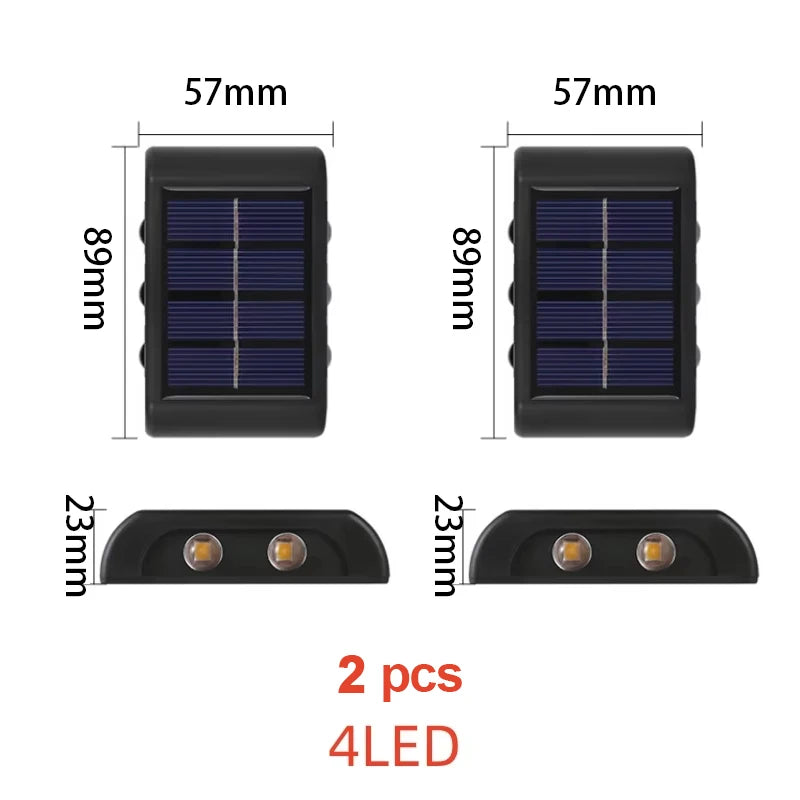 Lámpara Solar LED de Pared para Exterior con Doble Haz de Luz Impermeable