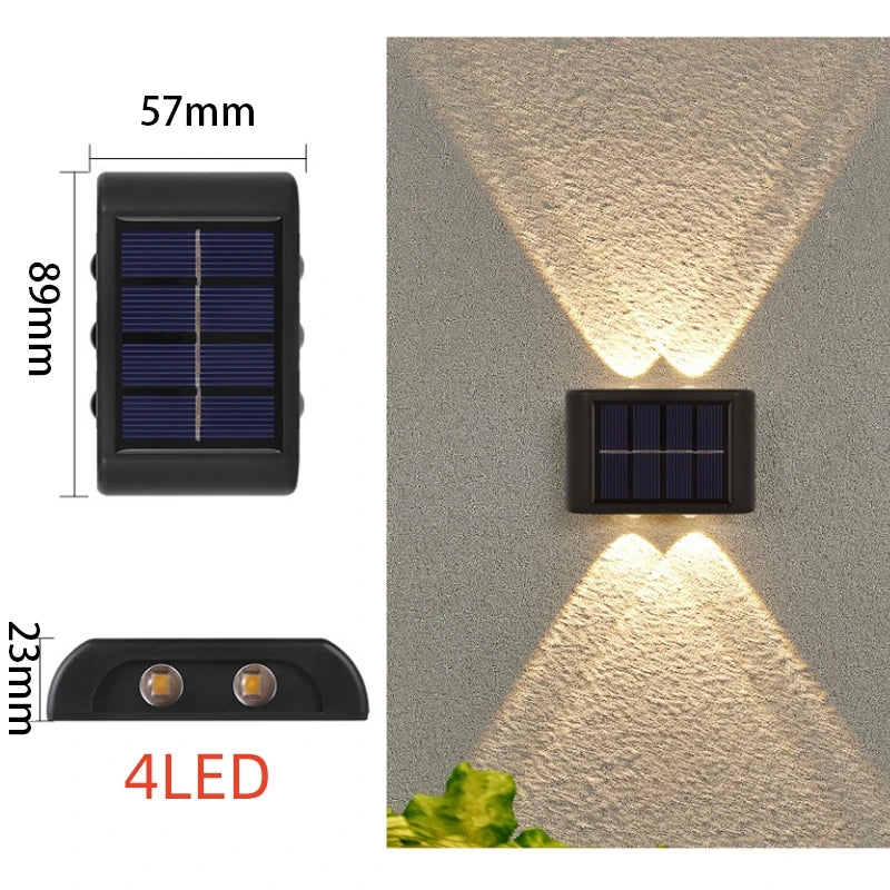 Lámpara Solar LED de Pared para Exterior con Doble Haz de Luz Impermeable
