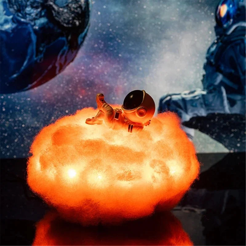 Lámpara LED de Noche "Astronauta en la Nube" con Control Remoto y 12 Colores