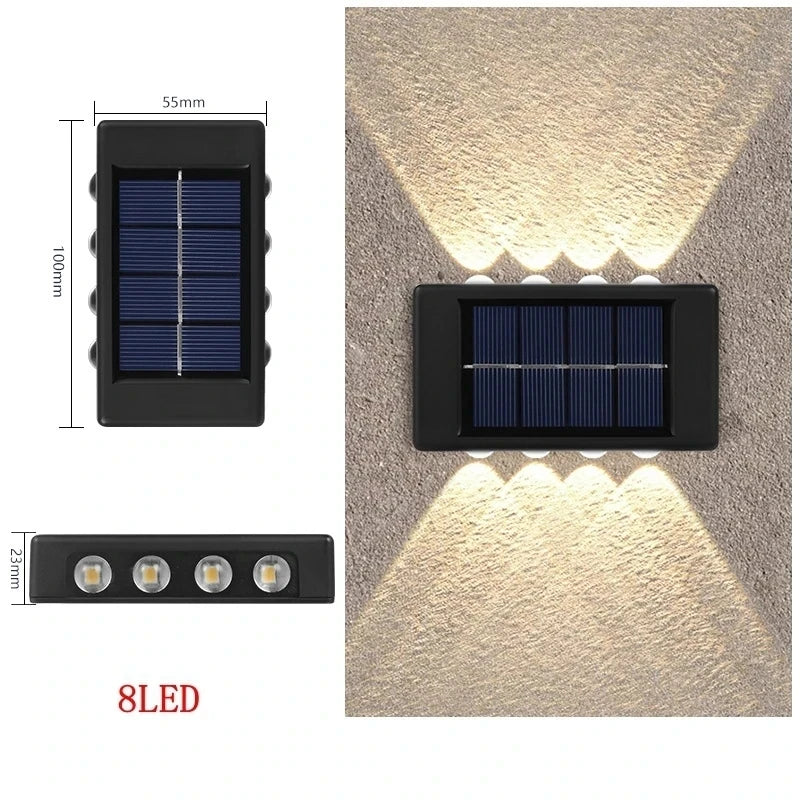 Lámpara Solar LED de Pared para Exterior con Doble Haz de Luz Impermeable