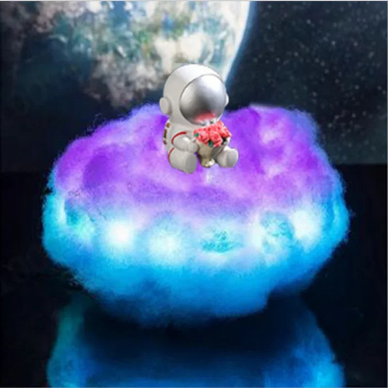 Lámpara LED de Noche "Astronauta en la Nube" con Control Remoto y 12 Colores